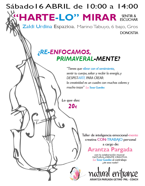 Taller de inteligencia emocional y creatividad “HARTE-LO” MIRAR, SENTIR Y ESCUCHAR: ¿RE-ENFOCAMOS, PRIMAVERAL-MENTE?